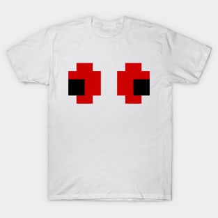 8 Bit Pixel Spooky Red Eyes T-Shirt